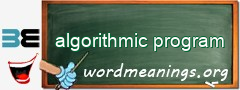 WordMeaning blackboard for algorithmic program